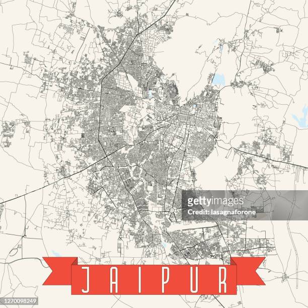 jaipur, india vector map - london street map stock illustrations