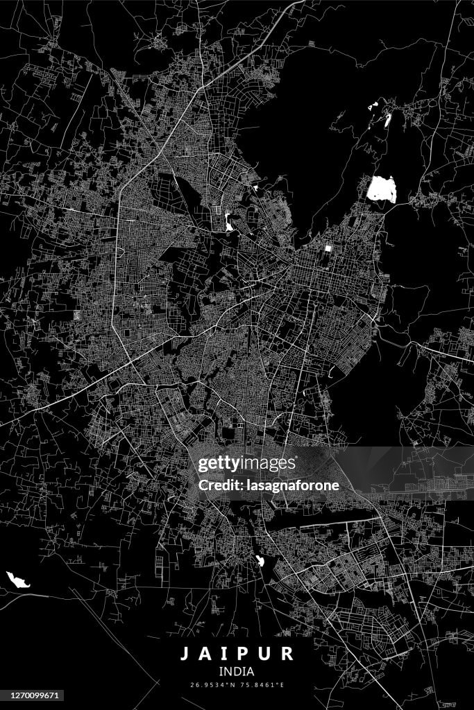 Jaipur, India Vector Map