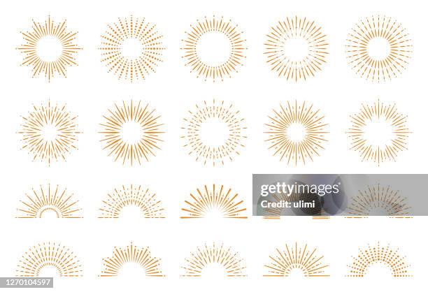 ilustrações de stock, clip art, desenhos animados e ícones de geometric sunburst set - mágico