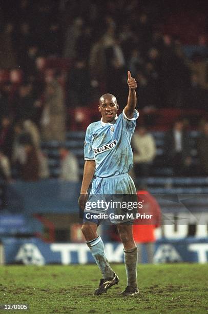 Dion Dublin of Coventry City gives a thumbs up during an FA Carling Premiership match against Crystal Palace at Selhurst Park in London. \ Mandatory...