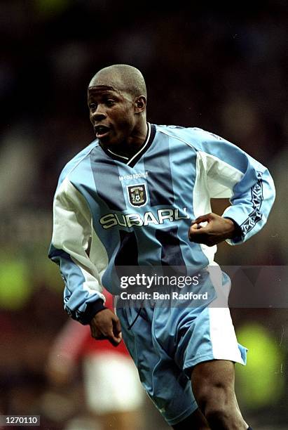 Paul Hall of Coventry City makes a run during the FA Carling Premiership match against Manchester United at Old Trafford in Manchester, England....