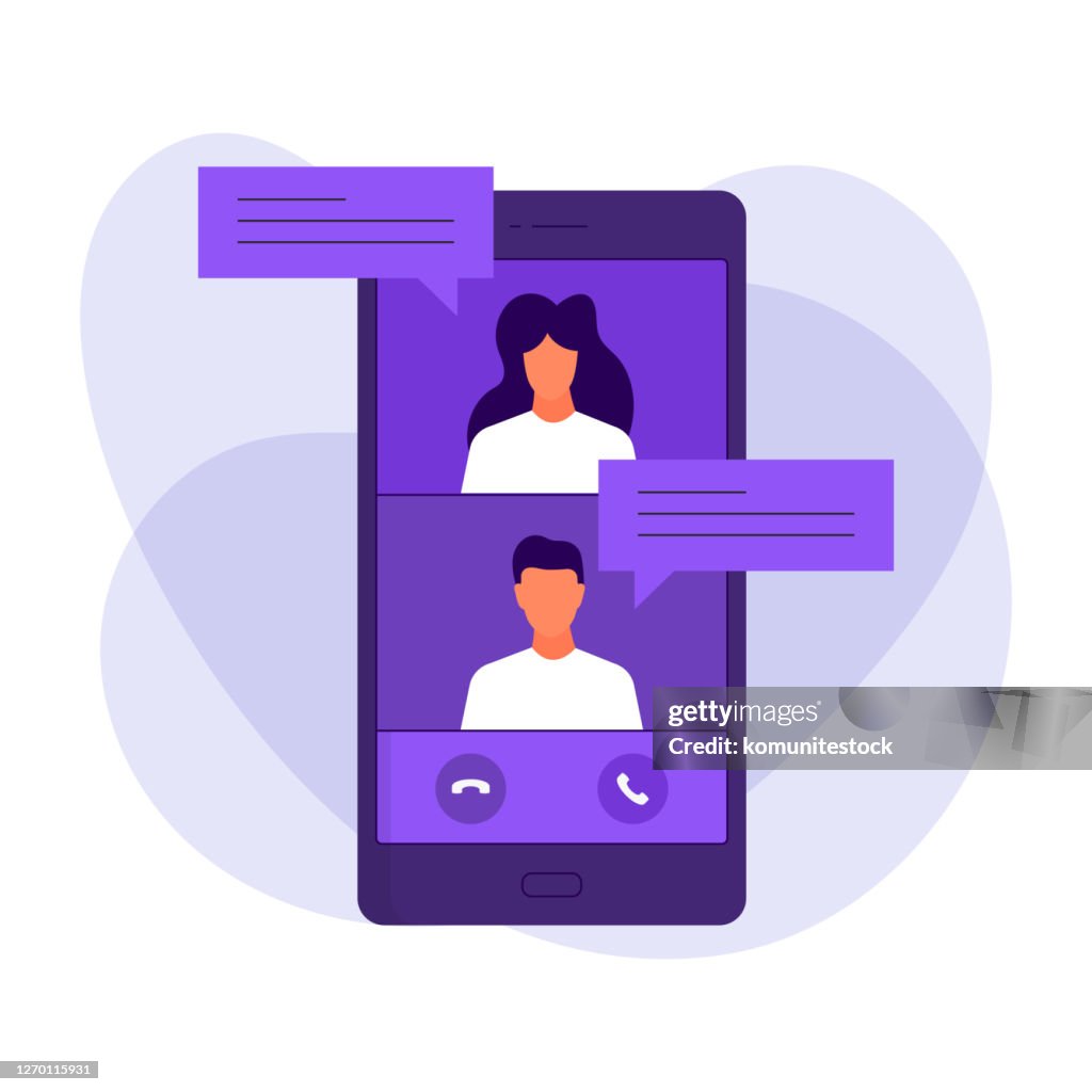 Video Call Concept Vector Illustration High-Res Vector Graphic - Getty ...