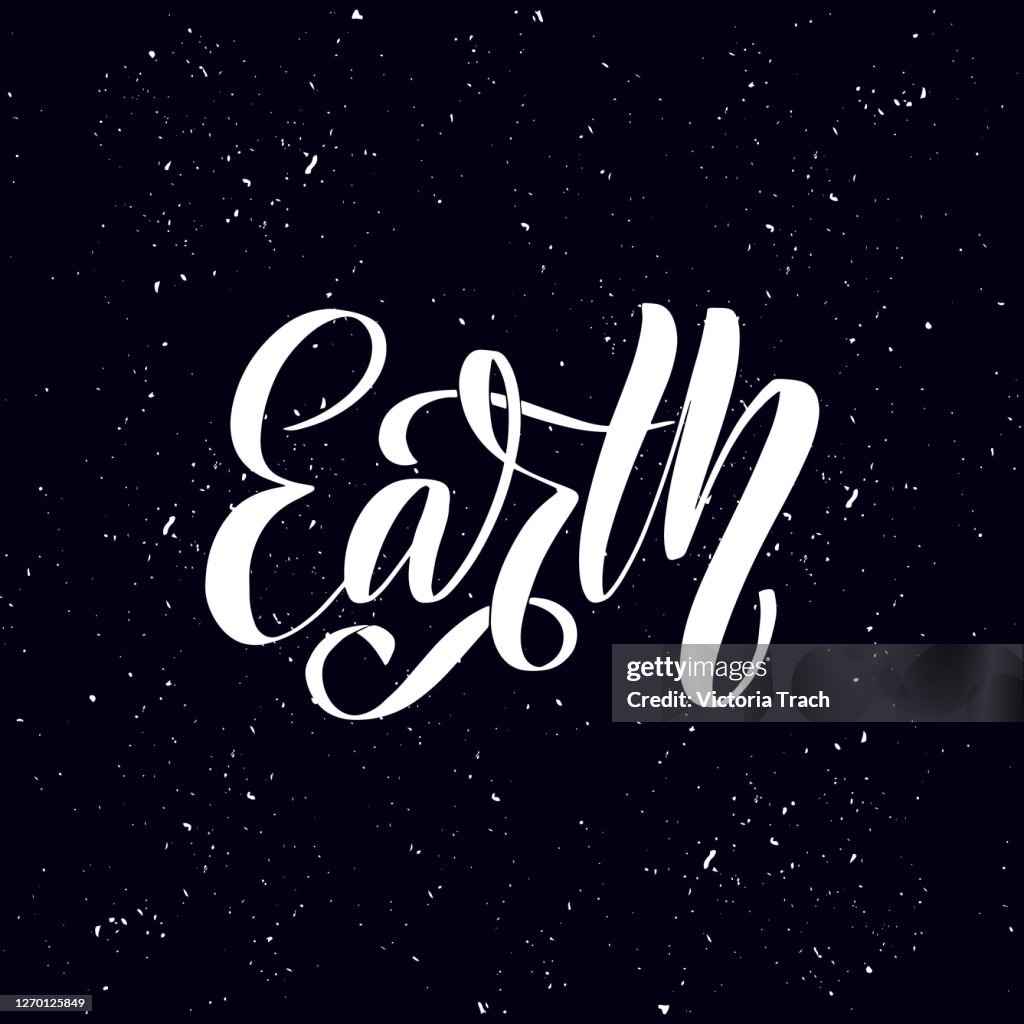 Earth Handwritten Letteringearth Typography Vector Design Template High ...