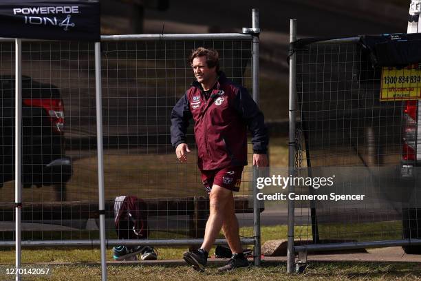 Sea Eagles coach Des Hasler is seen during a Manly Sea Eagles NRL training session at the Sydney Academy of Sport on September 02, 2020 in Sydney,...