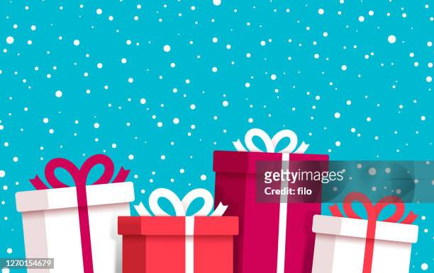 christmas and holiday gifts snow winter background - focus on background stock illustrations