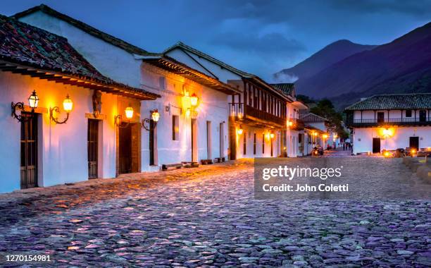 villa de leyva, colombia - villa de leyva stock-fotos und bilder