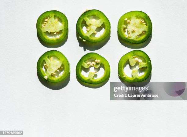 jalapeno ring matrix - jalapeno pepper stock pictures, royalty-free photos & images