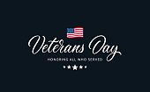 Veterans Day text with lettering 