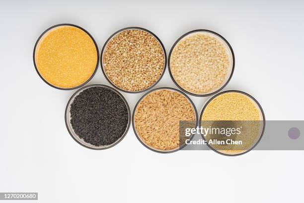 raw ingredients of whole grains - grits stock pictures, royalty-free photos & images