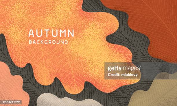 illustrations, cliparts, dessins animés et icônes de fond de feuilles d’automne - octobre