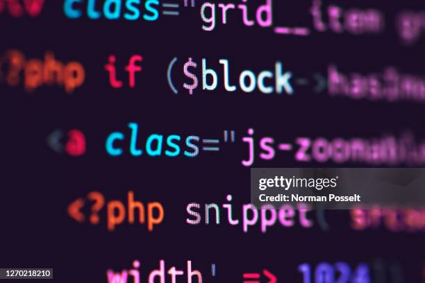 close up computer code on screen - coding stock pictures, royalty-free photos & images