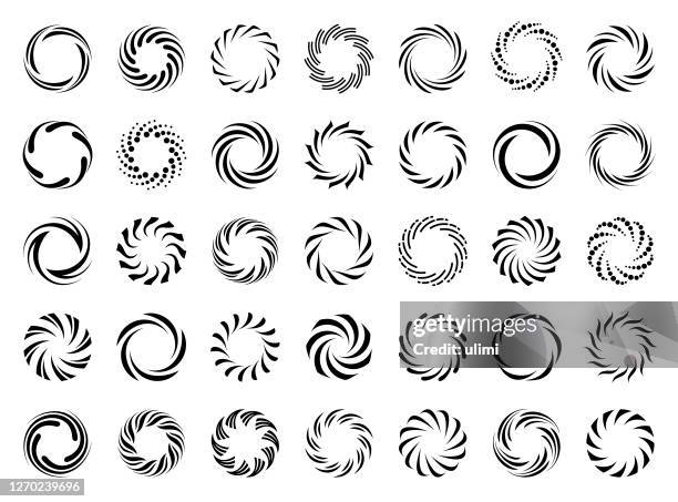 bildbanksillustrationer, clip art samt tecknat material och ikoner med spiralvirvel symboler uppsättning - swirl