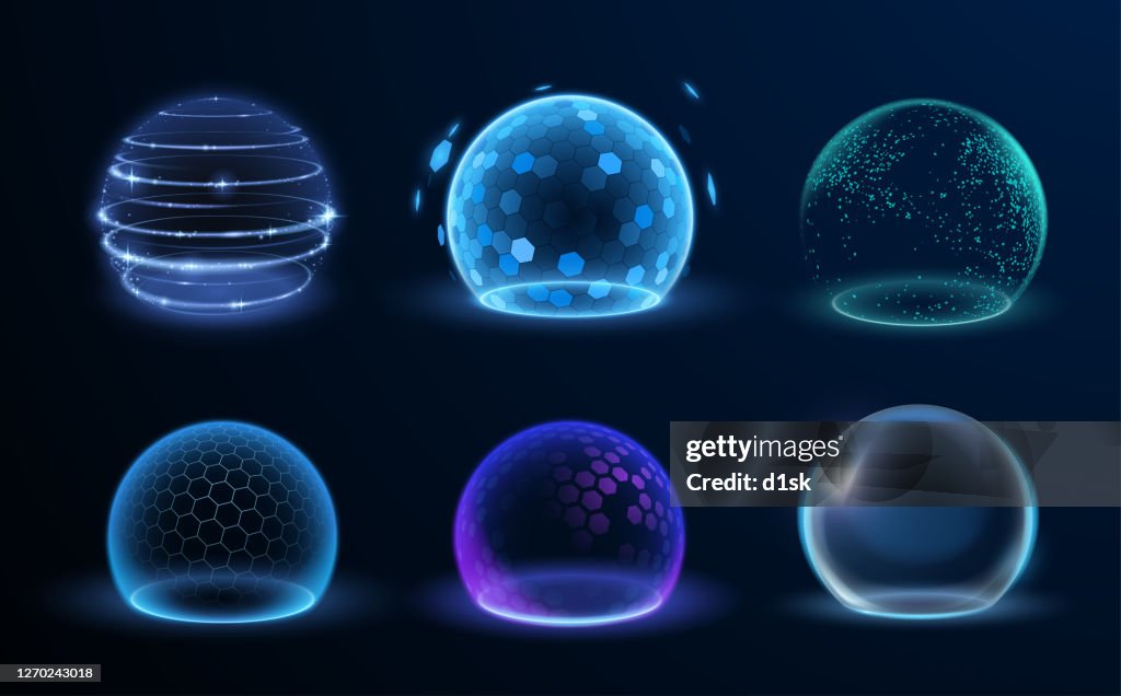 Different Energy Protection Spheres Set High-Res Vector Graphic - Getty ...