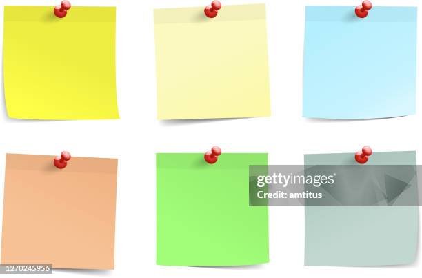 stockillustraties, clipart, cartoons en iconen met e-mailnotities set - postit