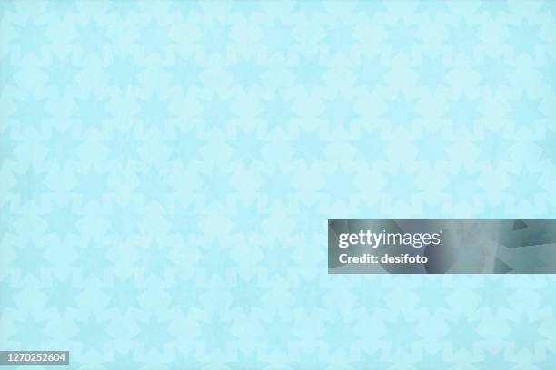 pastel sky blue colored grunge semi seamless(the starry pattern being seamless while grunge is not seamless) christmas backgrounds with a pattern of small stars in self design all over as watermark - matte finish stock illustrations
