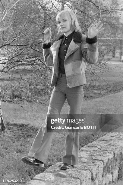 Jean-Christophe Maillot lors du tournage du film 'Le petit poucet' réalisé par Michel Boisrond en 1972, France