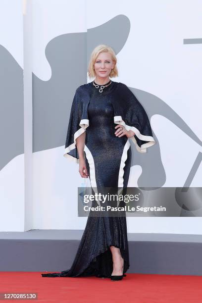 Venezia77 Jury President Cate Blanchett walks the red carpet ahead of the Opening Ceremony and the "Lacci" red carpet during the 77th Venice Film...