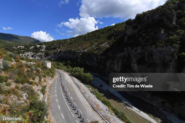 Sant May / Peloton / Landscape / Mountains / Helicopter / during the 107th Tour de France 2020, Stage 5 a 183km stage from Gap to Privas 277m /...