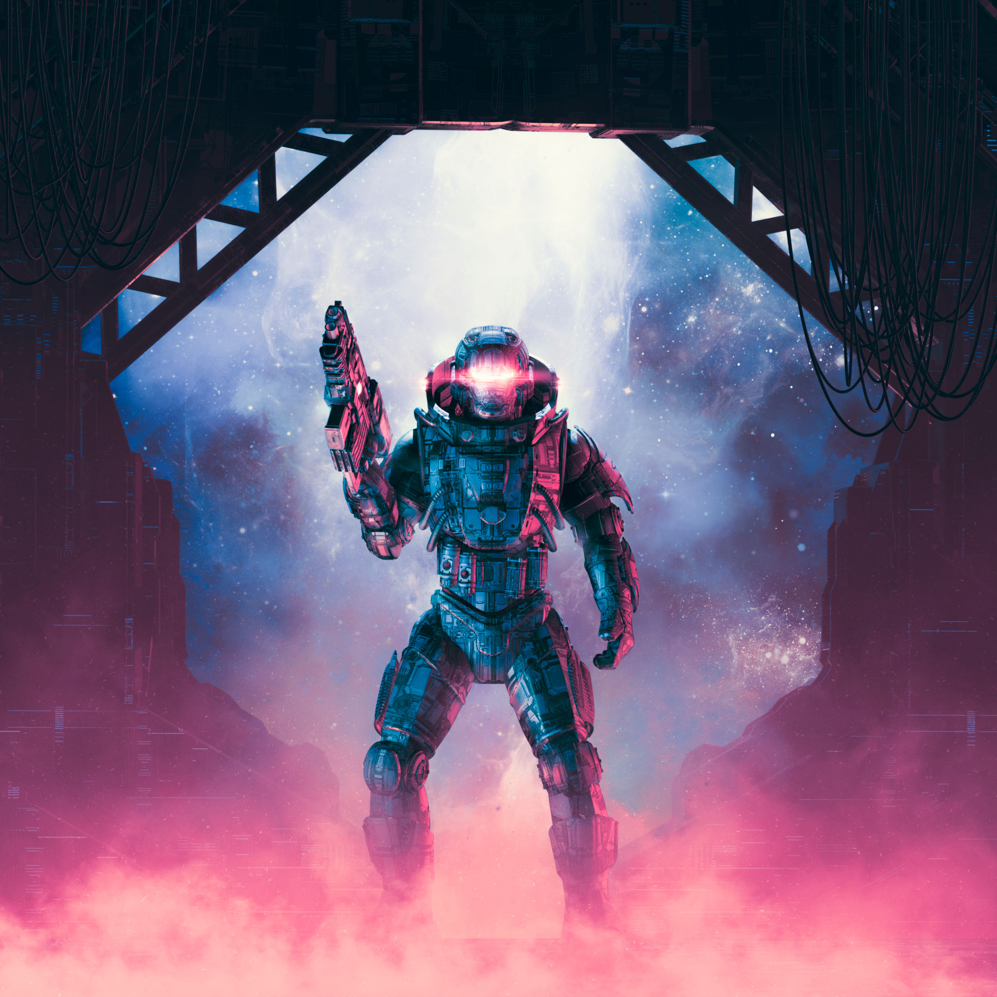 Cyberpunk soldier airlock Cyberpunk soldier airlock