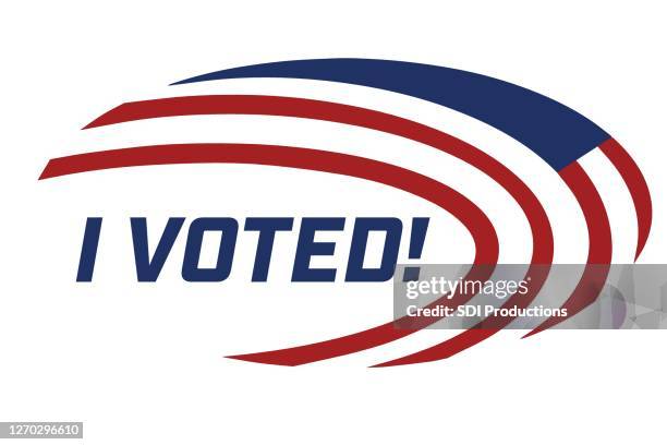 i voted! sticker - general election stock illustrations