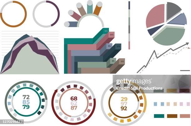 set of infographics - 3d pie chart stock illustrations