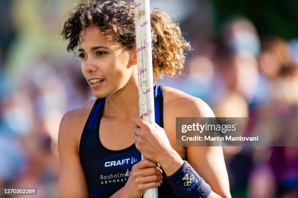 Portrait of Angelica Bengtsson of Sweden during the IAAF WANDA Diamond League athletics meeting Athletissima on September 02, 2020 in Lausanne,...