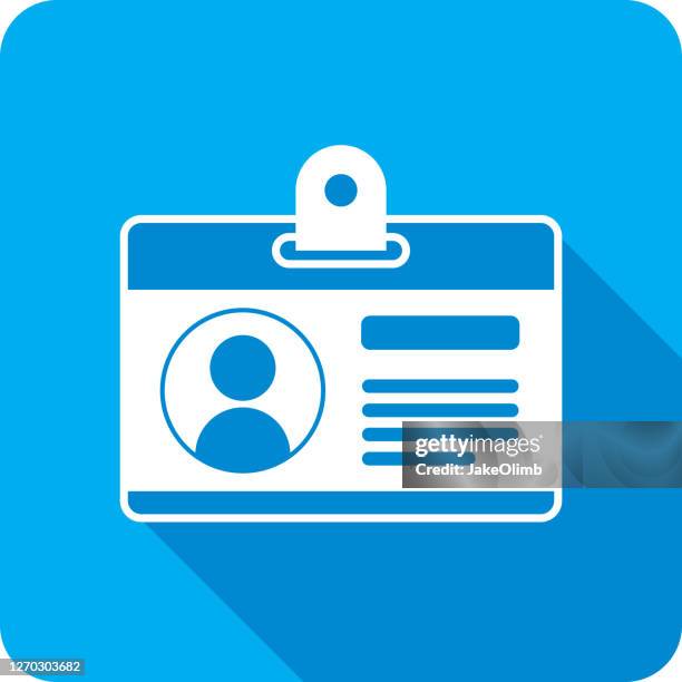 id badge icon silhouette - drivers license stock illustrations