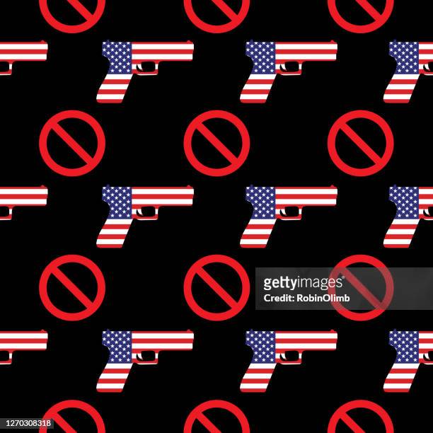 american flag no handgun seamless pattern - trigger warning stock illustrations