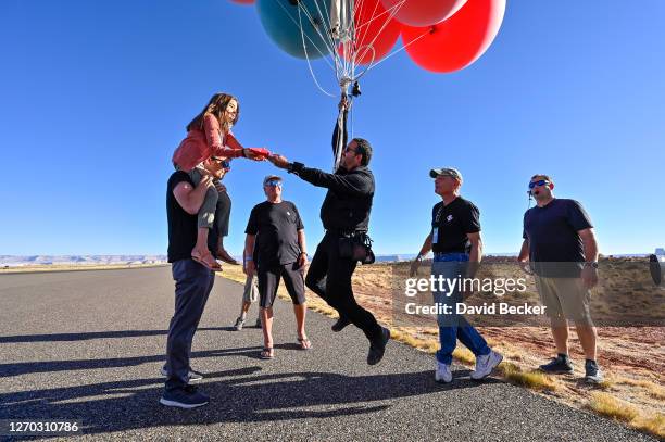 Dessa Blaine and David Blaine before the stunt "Ascension" on September 02, 2020 in Page, Arizona.