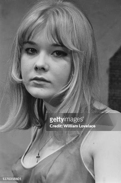 English actress Natasha Pyne during rehearsals for the play 'Three Men For Colverton' by David Cregan at the Royal Court Theatre in London, September...