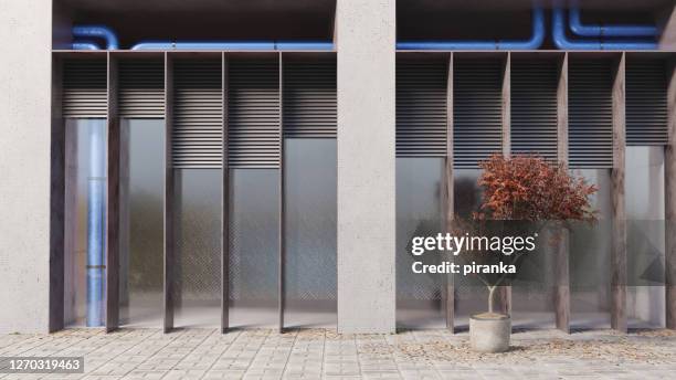 modern industrial building - facade blinds stock pictures, royalty-free photos & images