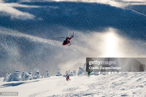 powder skiing - sundog stock pictures, royalty-free photos & images