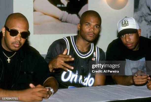 And Run of Rap Group Run-DMC receive an Award recognizing their contributions to Hip-Hop from 360 Degrees Black alongside DJ Premier on July 10, 1993...