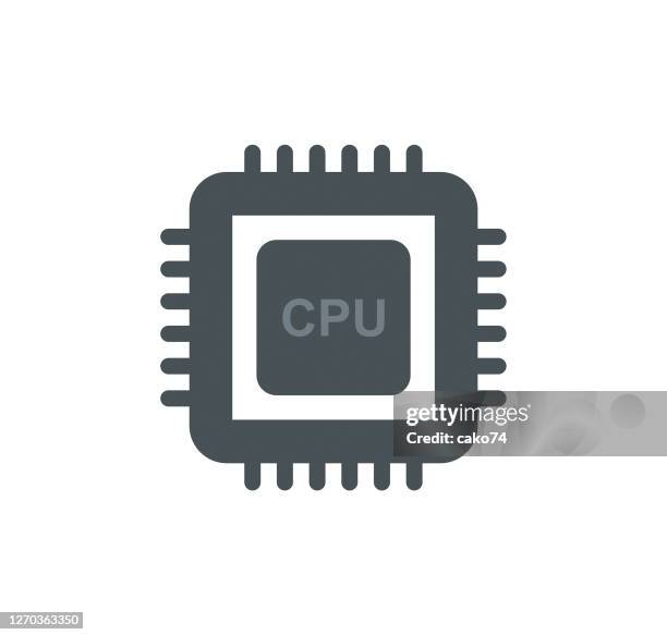 stockillustraties, clipart, cartoons en iconen met pictogram cpu - cpu