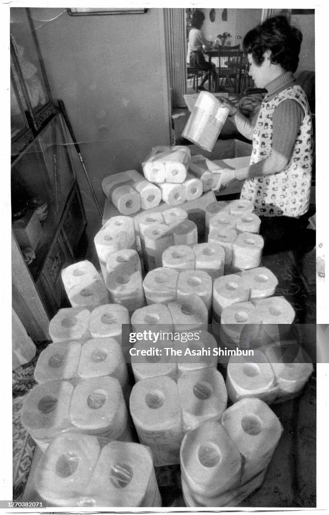 A Woman Stocks Up Toilet Papers During Oil Shock In Japan