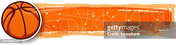 basketball-scoring-banner - basketball hoop vector stock-grafiken, -clipart, -cartoons und -symbole