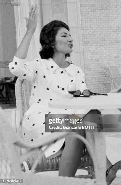 American-born Greek opera singer, Maria Callas at the Hotel Son Vida in Palma de Mallorca, circa 1965. Maria Callas à l'hotel Son Vida à Palma de...