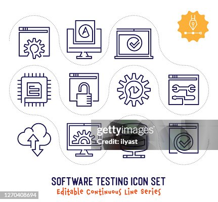 Software Testing Editable Continuous Line Icon Pack Software Testing Editable Continuous Line Icon Pack