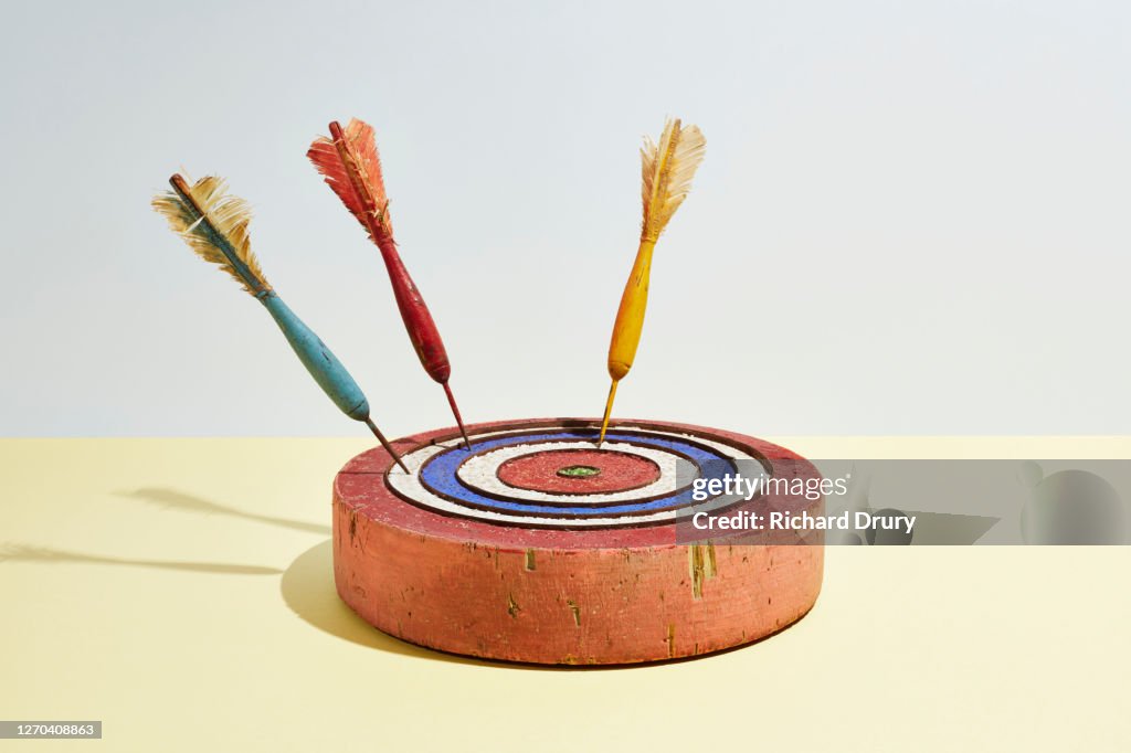 Three darts in a dart board