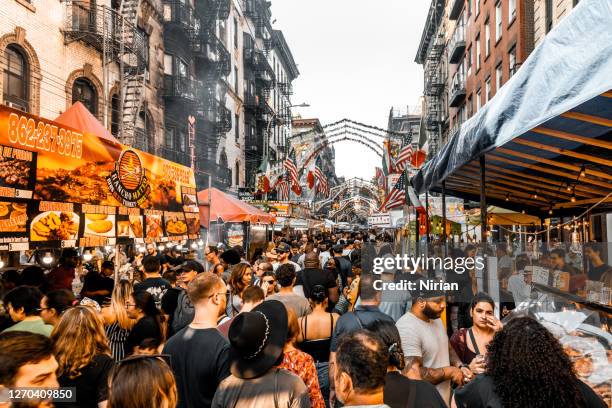 san gennaro festival in the little italy, nyc - san gennaro festival stock pictures, royalty-free photos & images