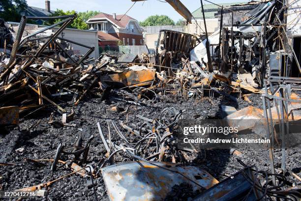 Week after rioting in response to the police shooting of Jacob Blake, the rubble of burned stores remain in the Uptown neighborhood, September 2,...