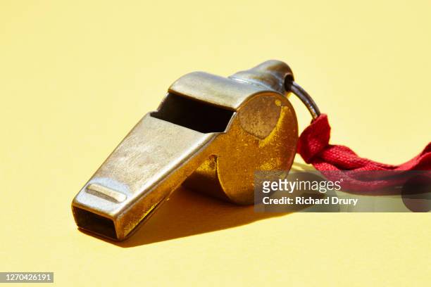 an old referees whistle - whistle stock pictures, royalty-free photos & images