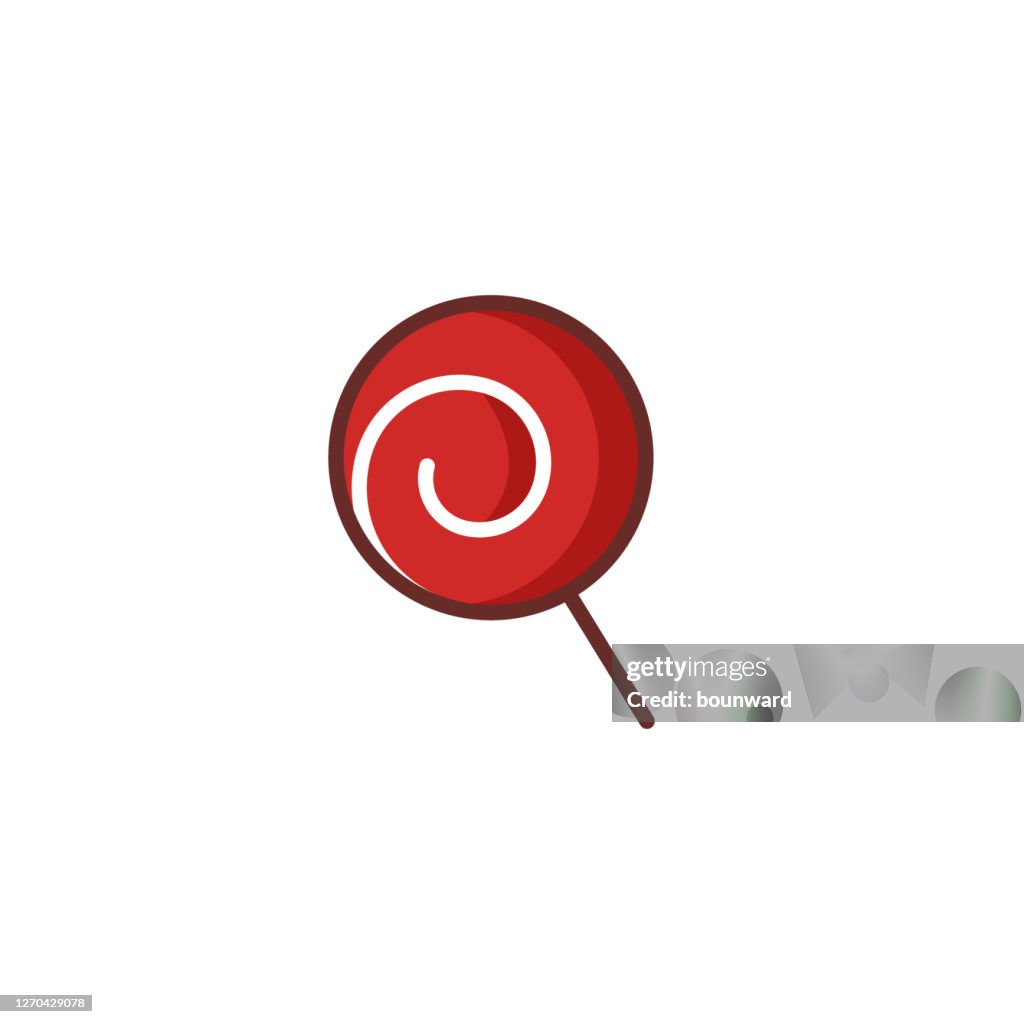 Flat Christmas Candy Lollipop Icon