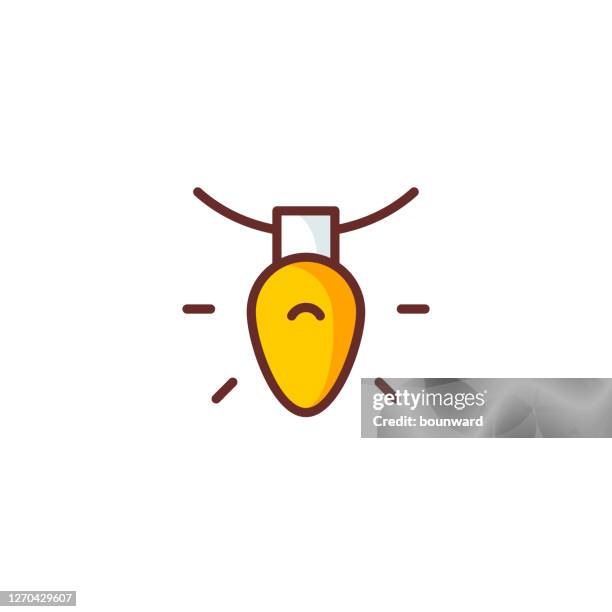 flat christmas garland lightbulb icon - red string stock illustrations