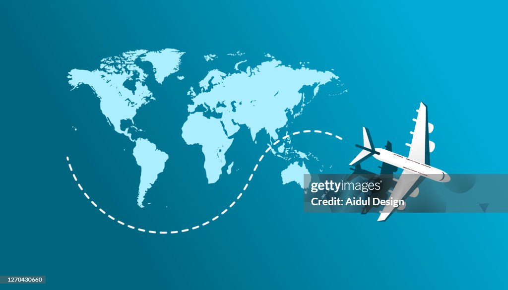 Plane Map Plane And Maps Illustration Vector Ad236 High-Res Vector Graphic ...