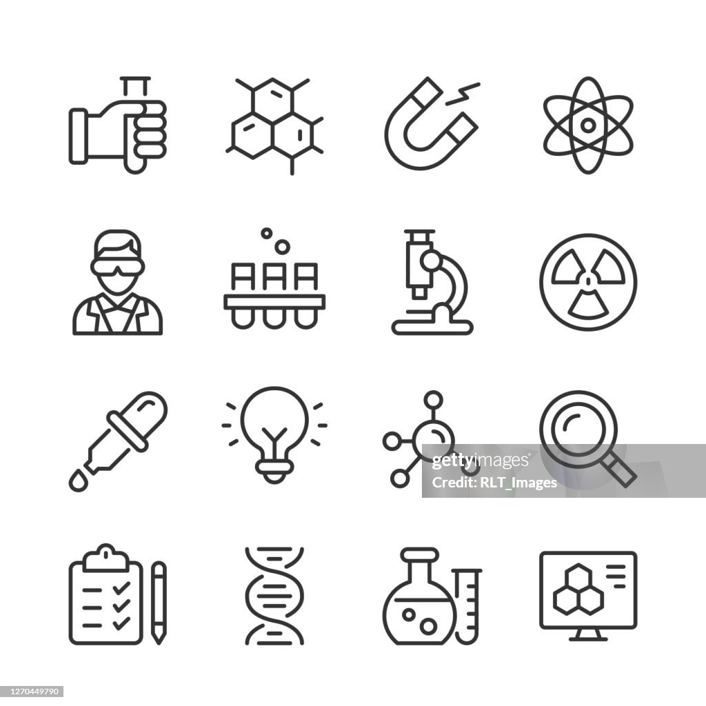 Science Icons — Monoline Series