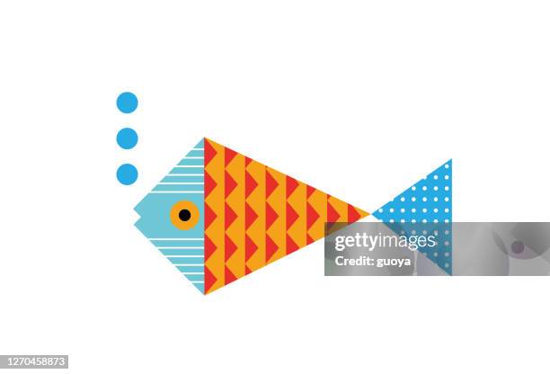 fish decoration design drawing - oxygen stock illustrations