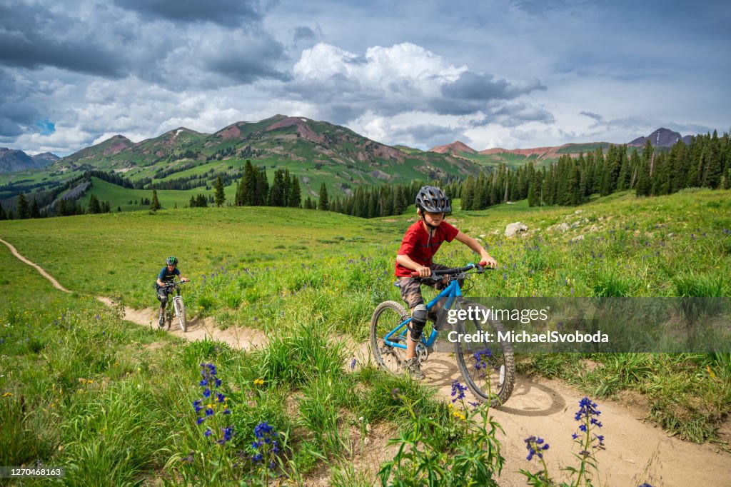 Kids Mountain Biking in Amazing Beauty