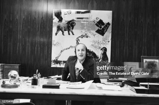 American record producer and music industry executive Clive Davis poses for a portrait on January 31, 1973 in the offices of Columbia Records in New...
