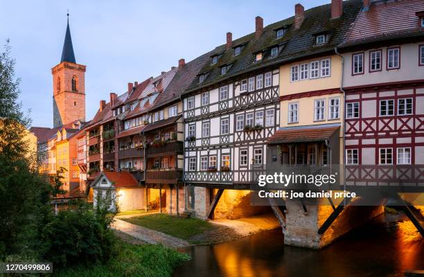 krämerbrücke erfurt, erfurt, germany - turíngia - fotografias e filmes do acervo